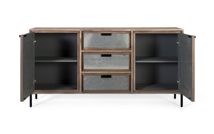 GINER Y COLOMER Aparador en bois d'acacia et métal 160cm